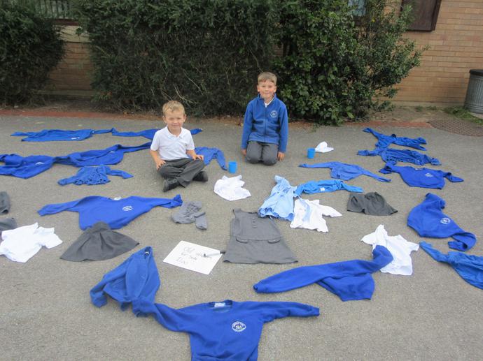 Members of the school council sold old uniform and made a profit of &pound;6.00